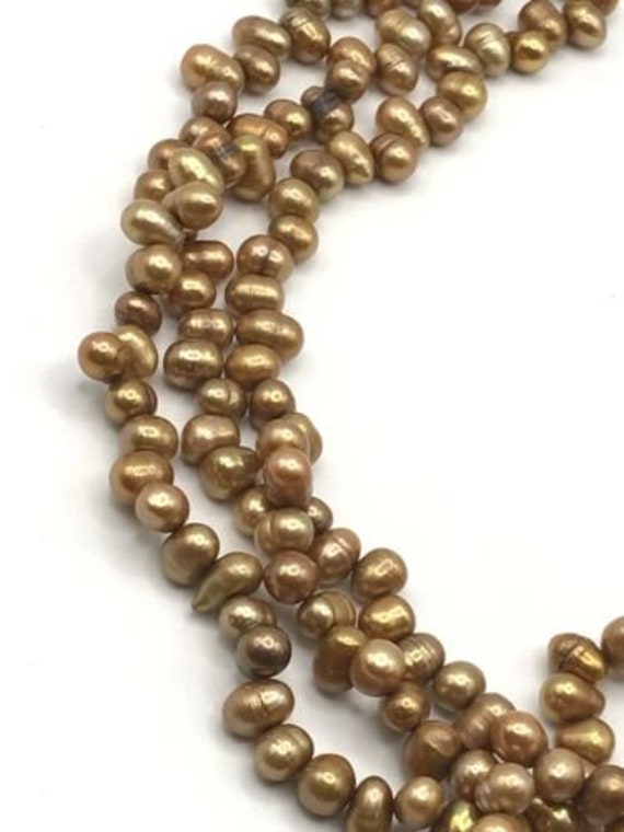 Vintage Baroque 9mm Golden Bronze 3-Strand Fresh … - image 4