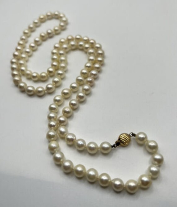 Vintage 14k Gold Clasp, Semi Baroque Pearl Long N… - image 2