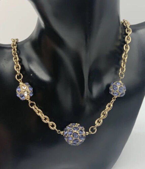 VTG Kenneth Jay Lane Blue Sapphire Pave Cabochon P