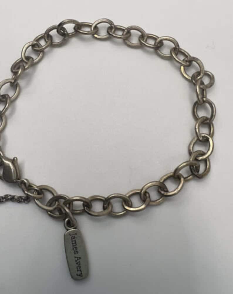 James Avery Sterling Silver Link Charm Bracelet Length 7 Inches