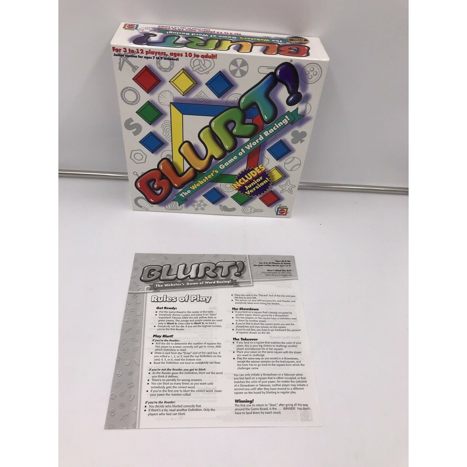 Blurt Board Game The Webster's Game of Word Racing | Etsy