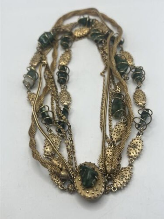 Vintage VENDOME Rare Faux Jade Necklace Bracelet … - image 6