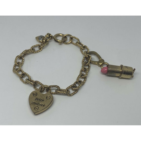 Vintage Juicy Couture Charm Bracelet Lipstick Hear