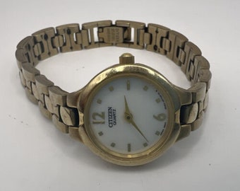 CITIZEN Quartz Gold-Tone Stainless Steel Women's Watch Japan 6.25”