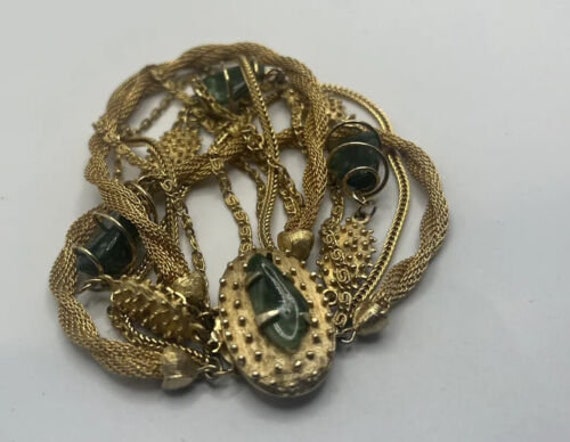 Vintage VENDOME Rare Faux Jade Necklace Bracelet … - image 5