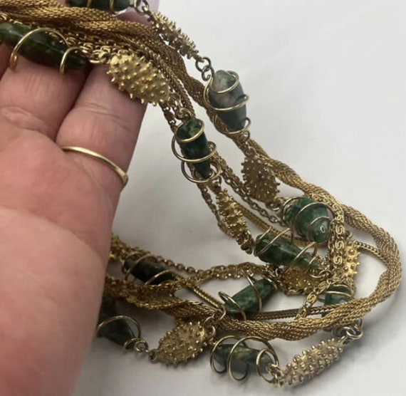Vintage VENDOME Rare Faux Jade Necklace Bracelet … - image 8