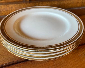 Antique Aynsley Purple Rim Bread Plates Set of 4