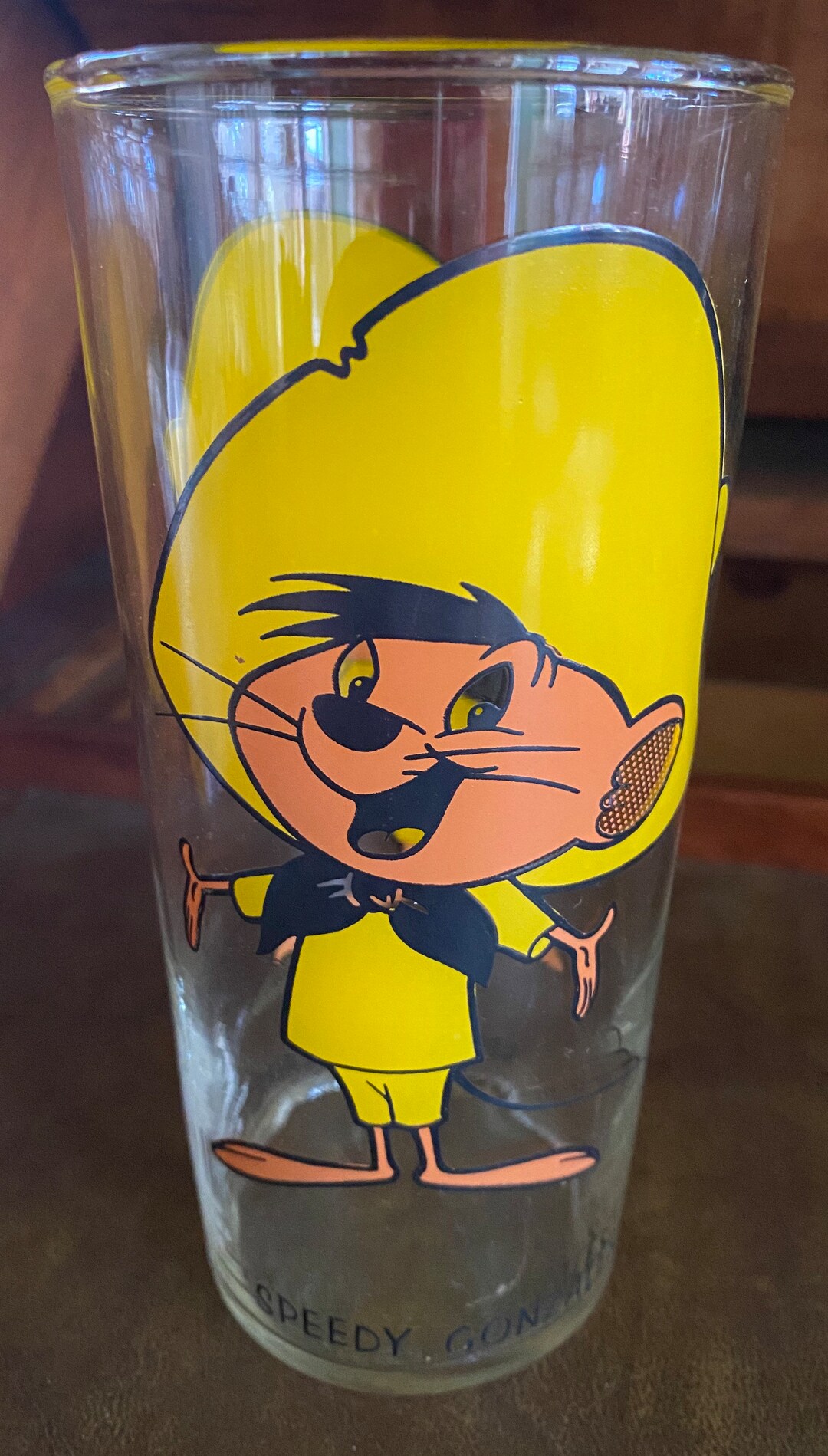 Vintage 1973 “speedy Gonzales” Pepsi Character Glass (black Print