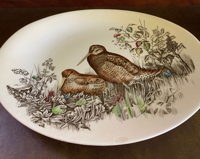 Vintage Johnson Brothers game Birds Woodcock Oval Plate Etsy