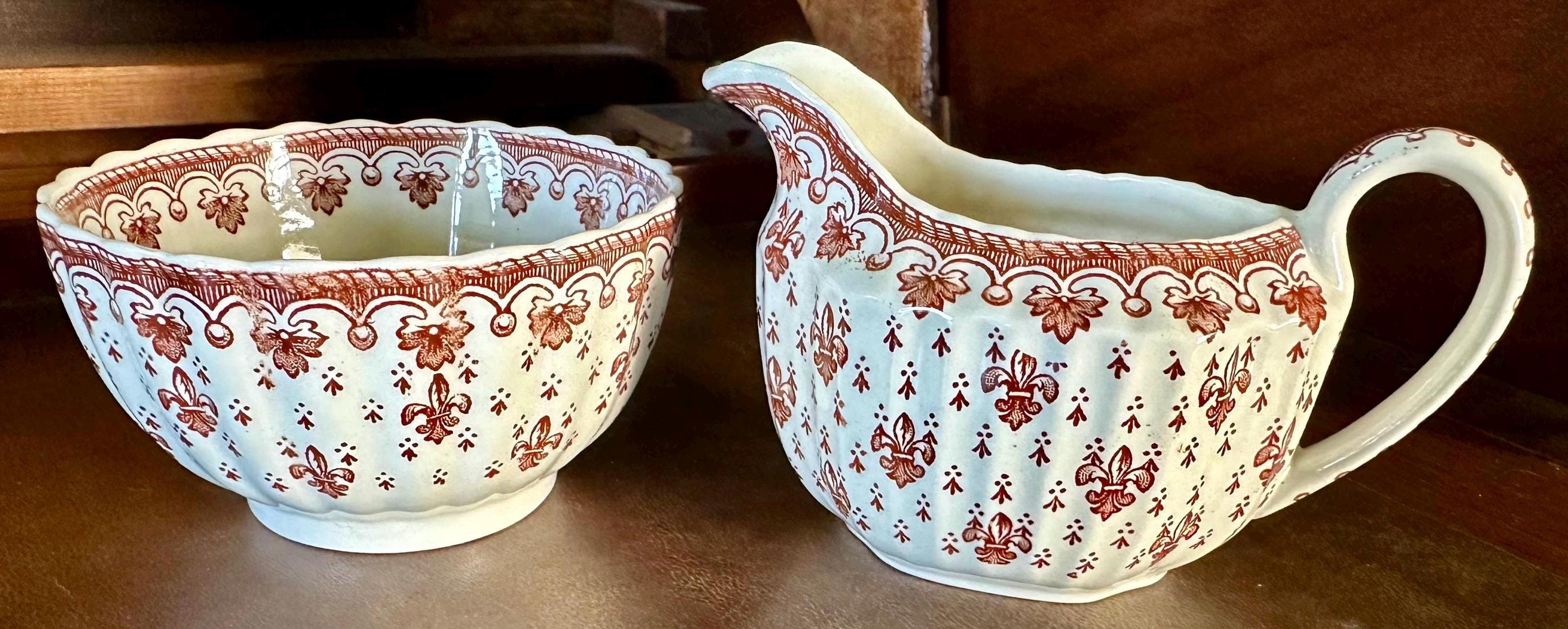 Fleur De Lys Red Spode - Etsy