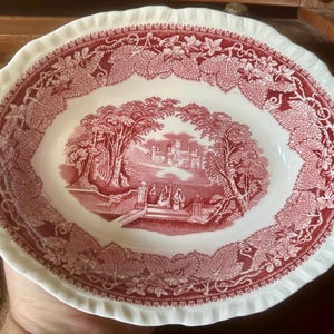 Vintage Mason’s Ironstone “Vista” oval vegetable serving bowl