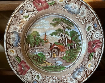 Vintage W.R. Midwinter Ltd England Landscape Brown Multicolor