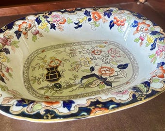Antique c.1845 Ridgway & Morley “Simlay” vegetable serving bowl
