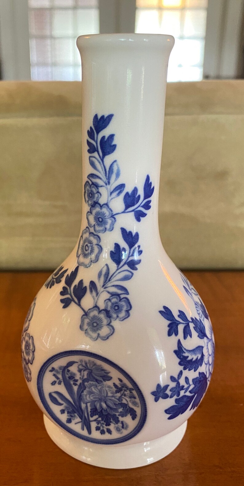 Spode Blue & White Floral Bud Vase Etsy
