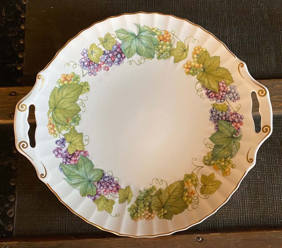 Royal Worcester Vine Harvest Handled Cake Plate/serving Etsy