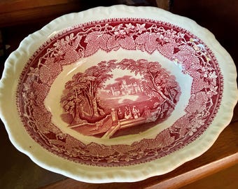 Vintage Mason’s Ironstone “Vista” oval vegetable serving bowl
