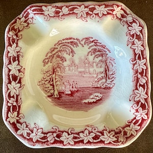 Vintage Mason’s Ironstone “Vista” square ashtray