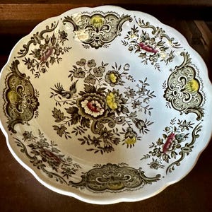 Vintage Ridgway “Windsor” green transferware cereal/salad bowl