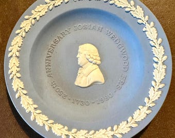 Wedgwood Blue Jasperware 2002 Annual Plate Hebe & Eagle 7 1/8