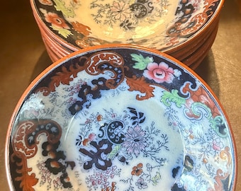 Rare set of 8 antique c.1838-1847 Ridgway “Corey Hall” fruit/dessert bowls
