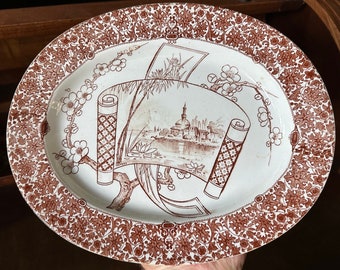 Antique Copeland Cairo Transferware Platter, 1882 Movement