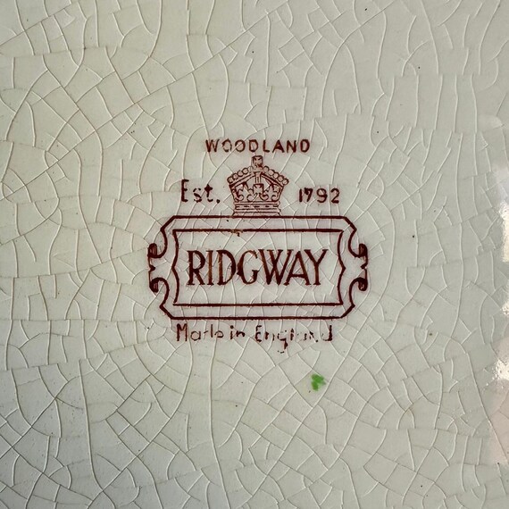 Ridgway社　ミッドセンチュリー　大小プレート４枚セット　ヴィンテージ Set of 4 Vintage Ridgway “woodland” Salad Plates - Etsy