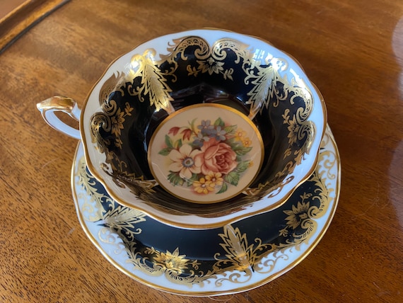 Vintage Paragon ”kingston” Black, Gold & White Fine Bone China