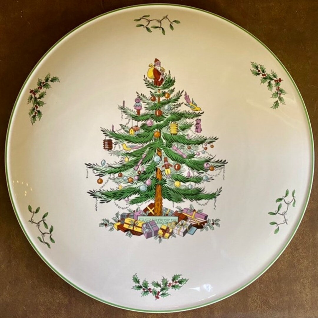 Vintage Spode christmas Tree Cake Plate Etsy