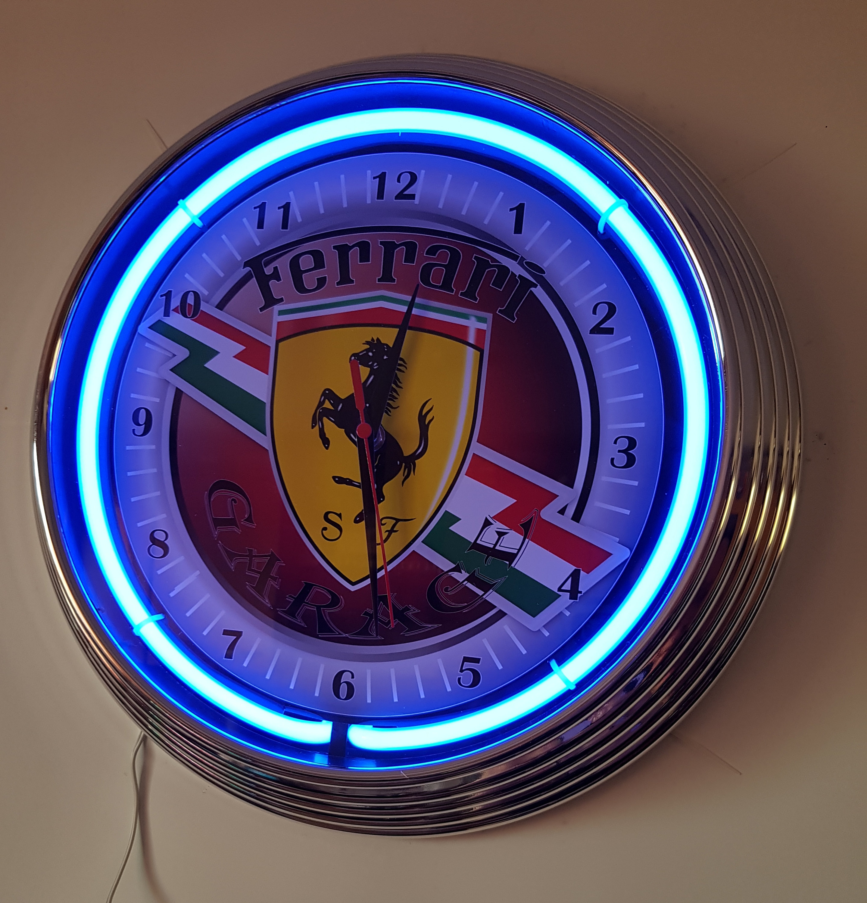 Wall clock CLASSIC Ferrari GARAGE 38 cm Wall clock Lighting Of Etsy