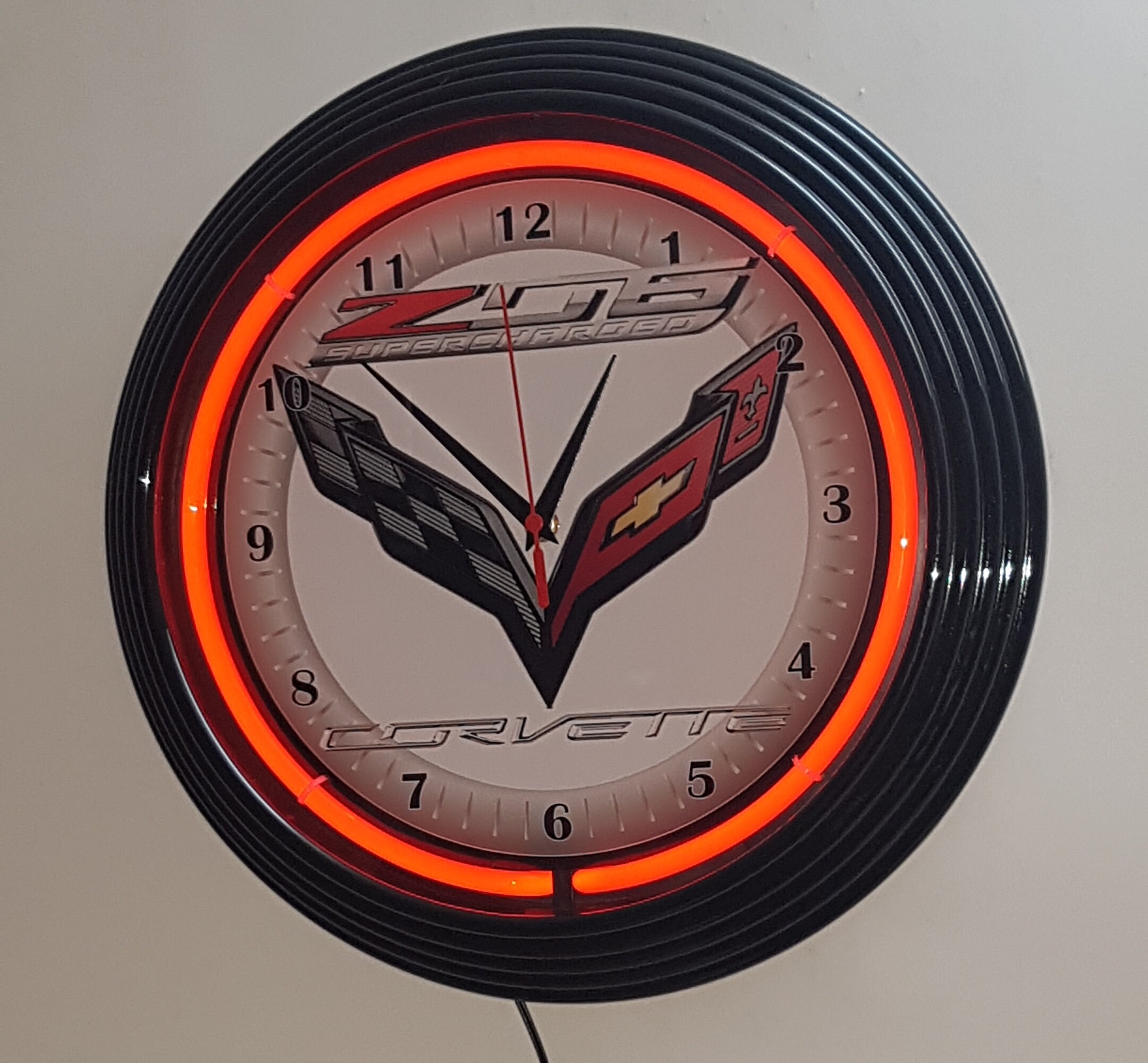 Wall Clock CORVETTE C7 Z06 38 cm Wall Clock Illuminated Neon Etsy