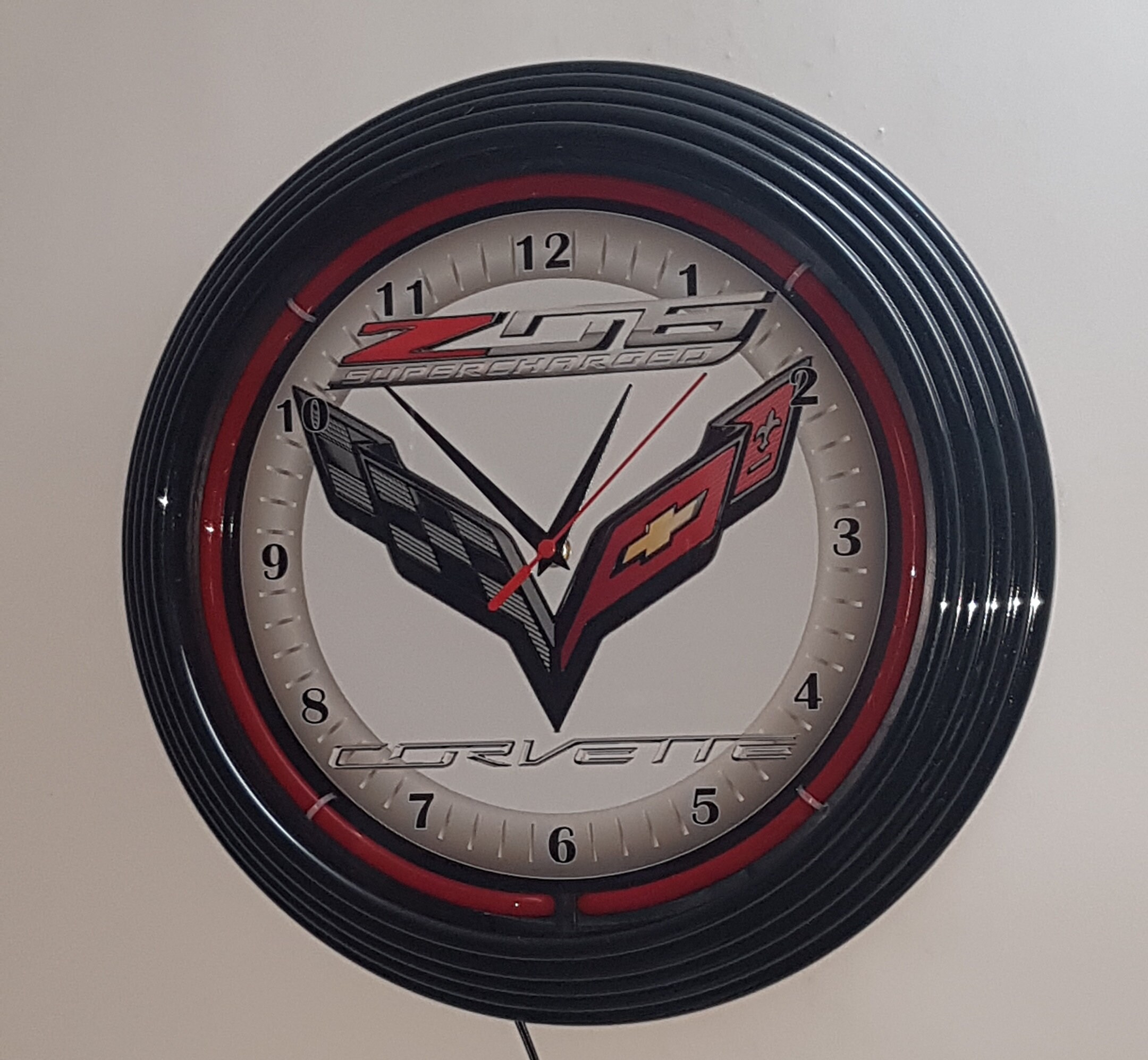 Wall Clock CORVETTE C7 Z06 38 cm Wall Clock Illuminated Neon Etsy
