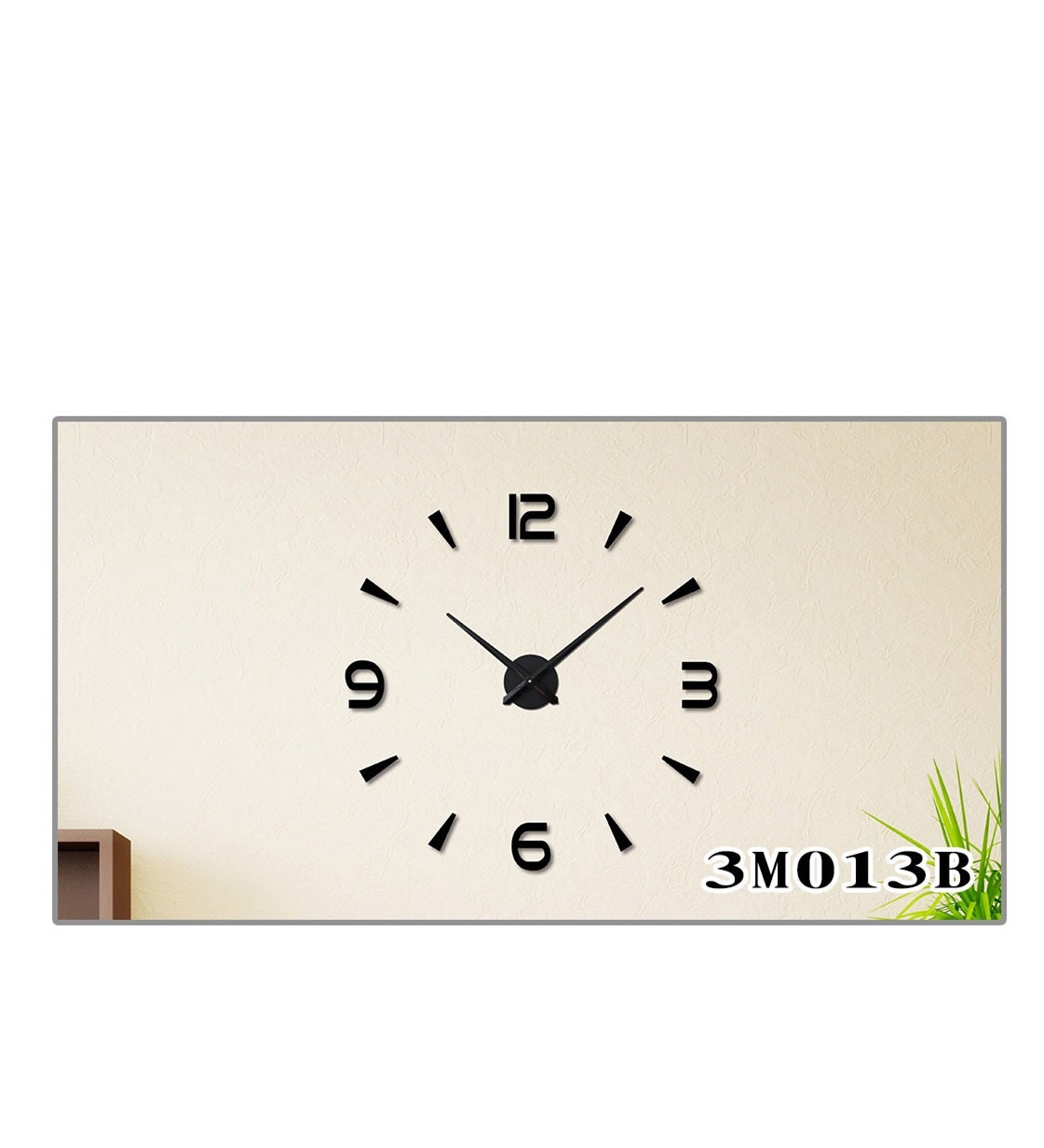 3m013 Black Mirrored Wall Clock Size Up To 1 3 Meters In Etsy 3m013 Black Mirrored Wall Clock Size Up To 1 3 Meters In Etsy