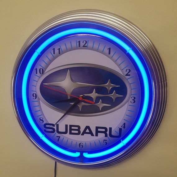 Neon Watch SUBARU SIGN 38 cm Wall Clock Illuminated Neon Blue Etsy