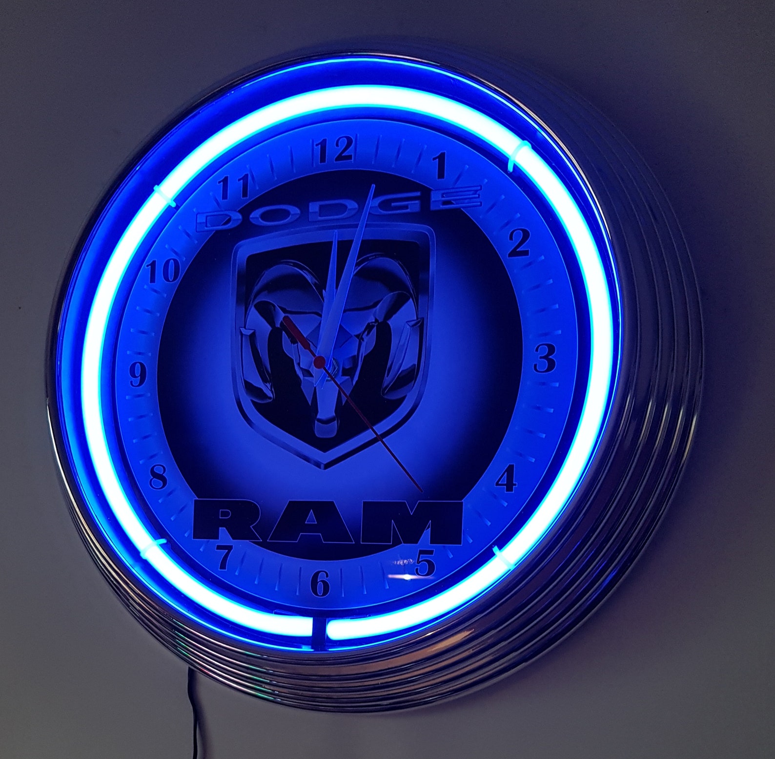 Wall Clock DODGE RAM SIGN 38 cm Wall Clock Illuminated Neon Etsy