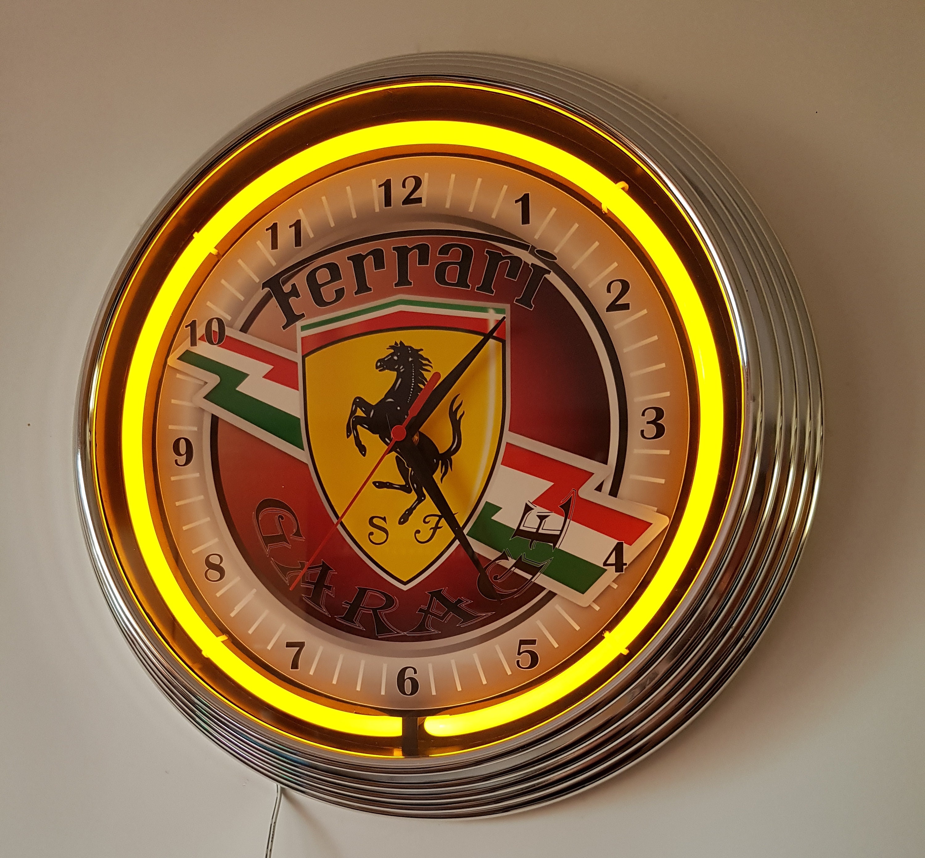 Wall clock CLASSIC Ferrari GARAGE 38 cm Wall clock Lighting Of Etsy