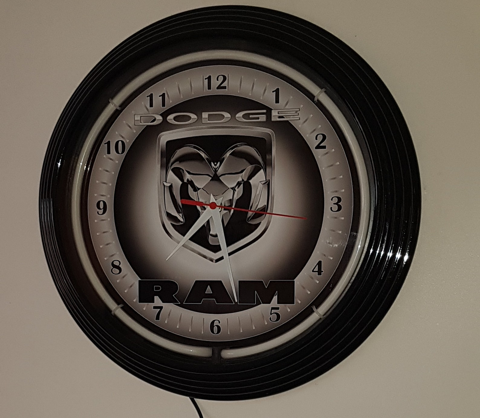 Wall Clock DODGE RAM SIGN 38 cm Wall Clock Illuminated Neon Etsy