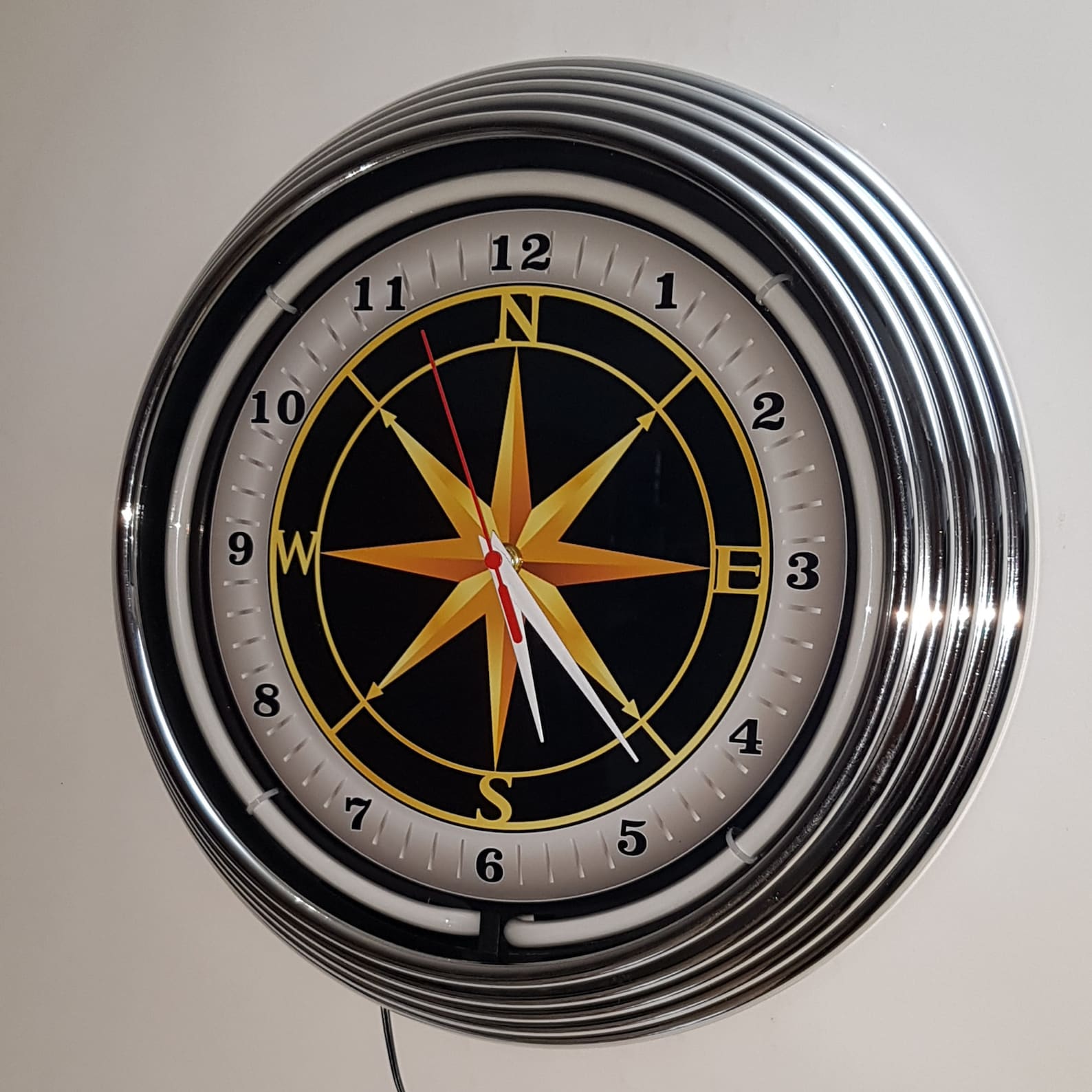 Wall Clock COMPASS North South East West 38 cm Wall Clock Type Etsy