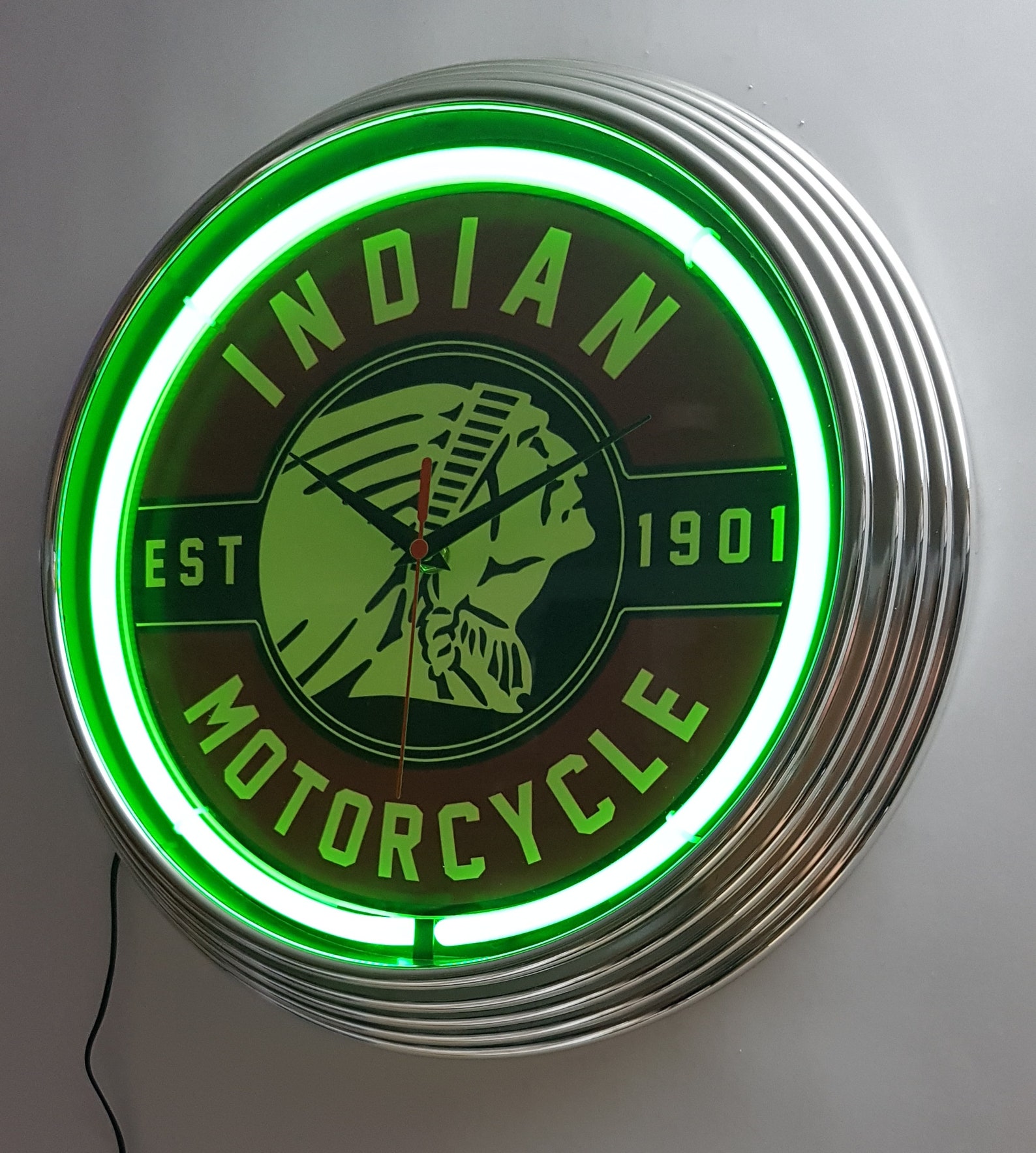 Wall Clock INDIAN MOTORCYCLE EST.1901 38 cm Wall Clock | Etsy