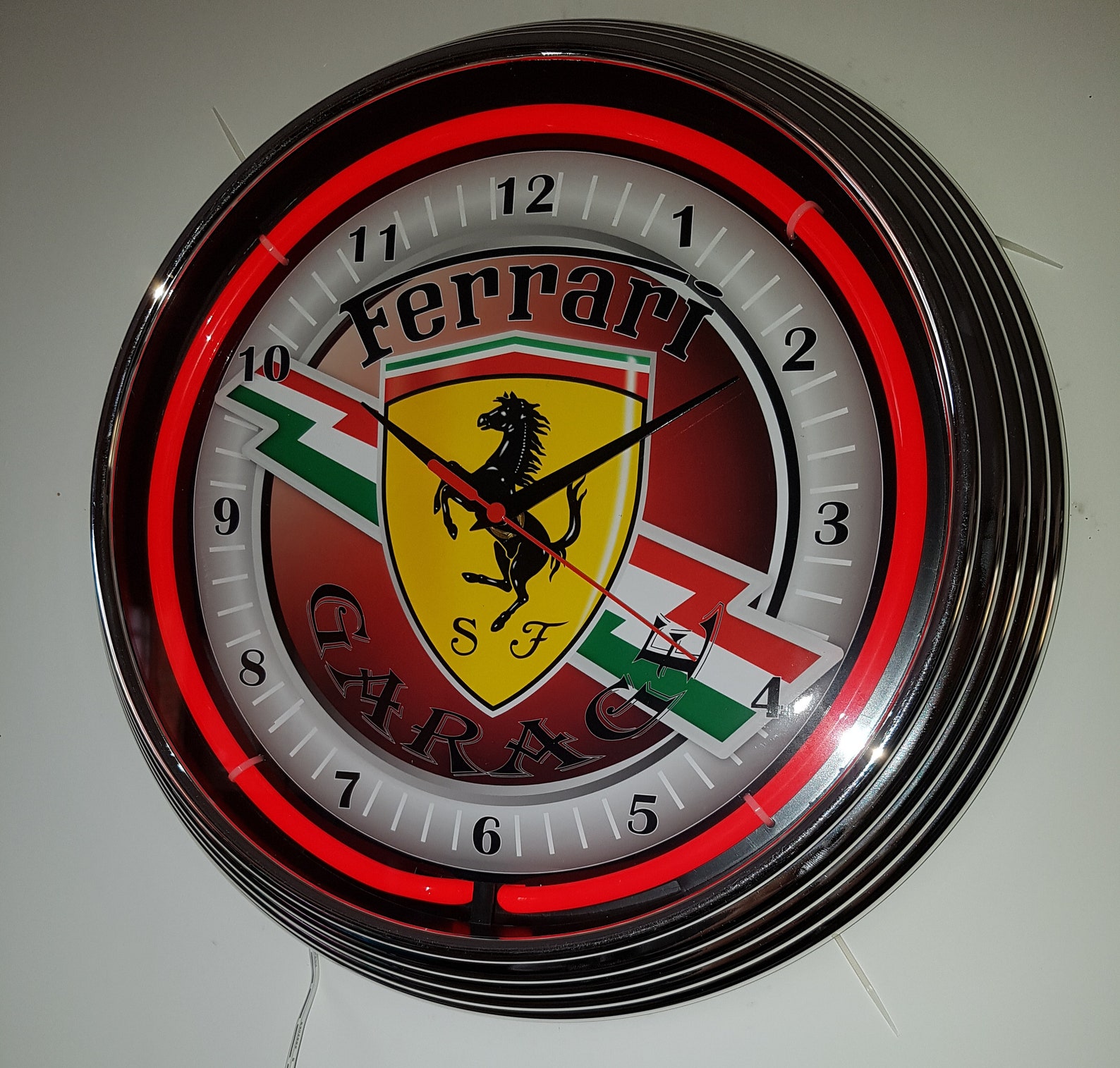 Wall clock CLASSIC Ferrari GARAGE 38 cm Wall clock Lighting Of Etsy