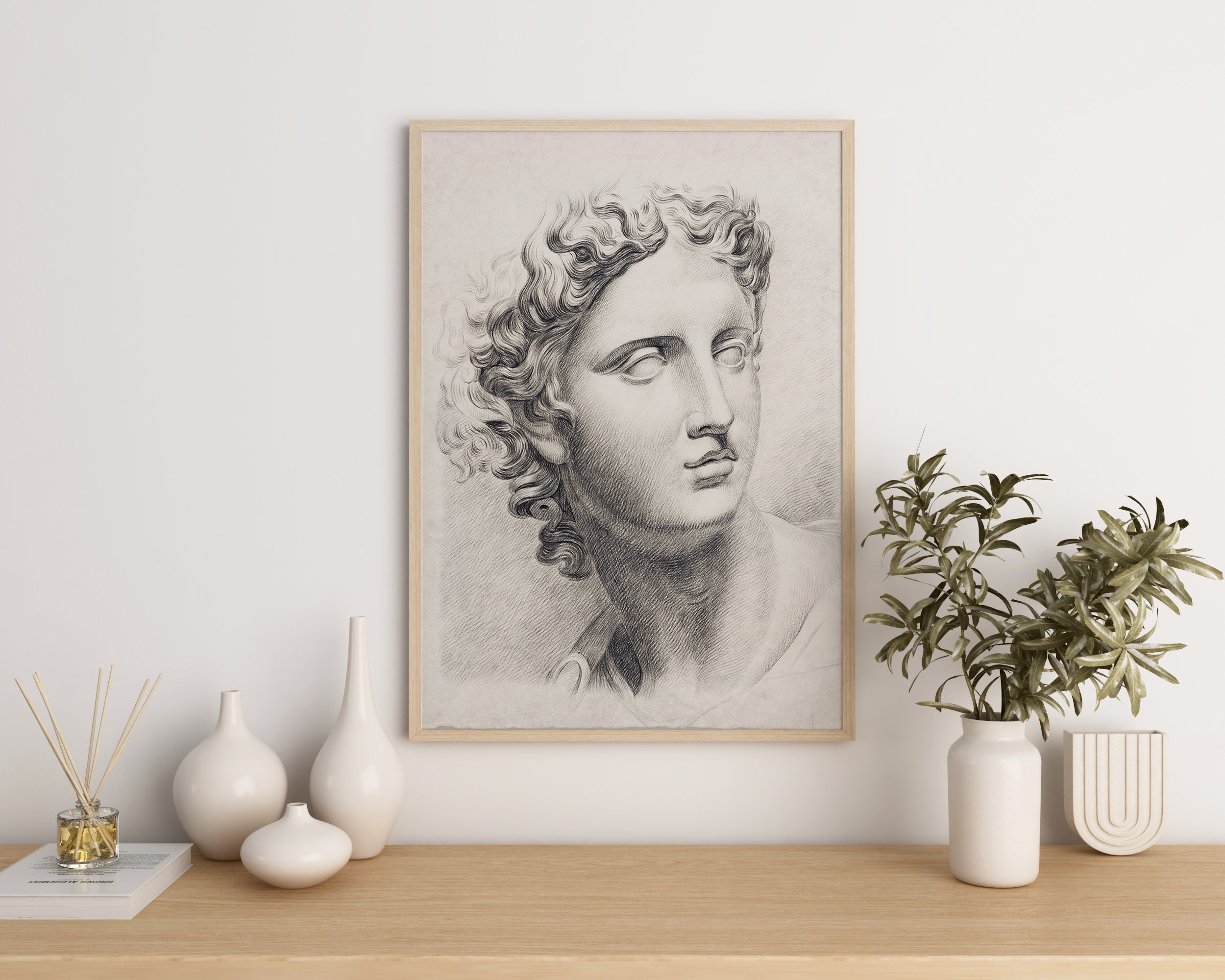 Buy Greek Sculpture Pencil Sketch: Dark Academia Art Print