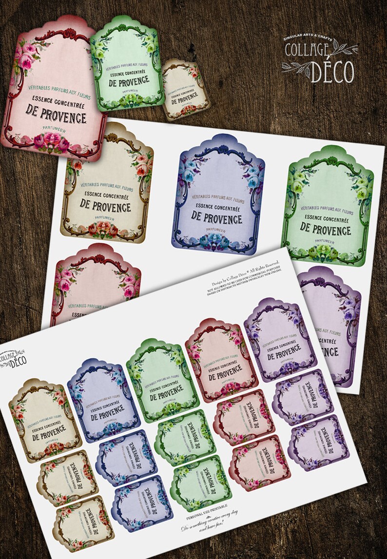 PRINTABLE Blank Labels Set Perfume Label Vintage French Etsy