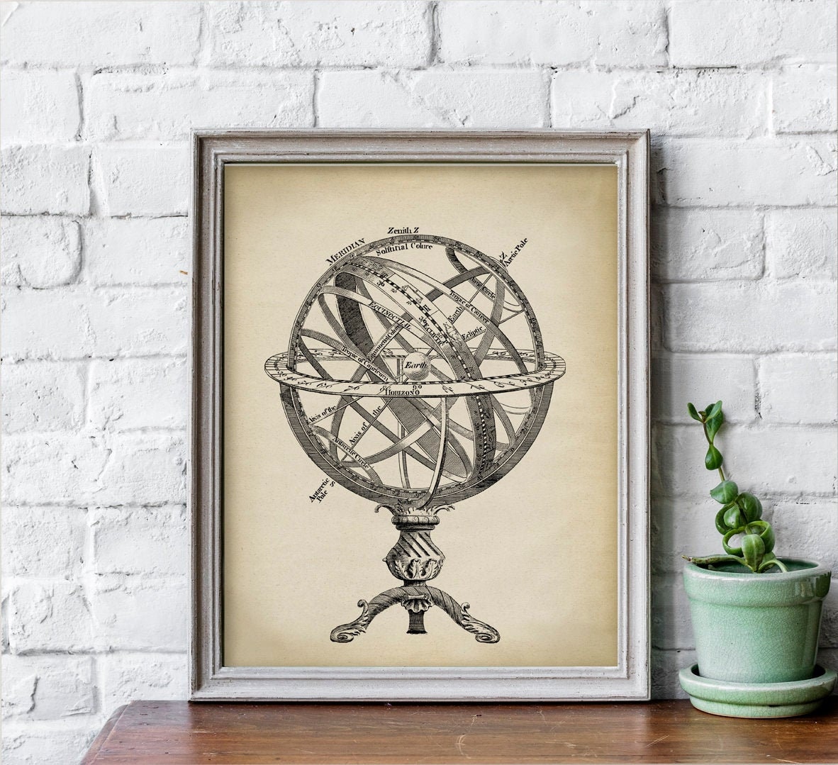 Astronomy Print, PRINTABLE Vintage Armillary Sphere