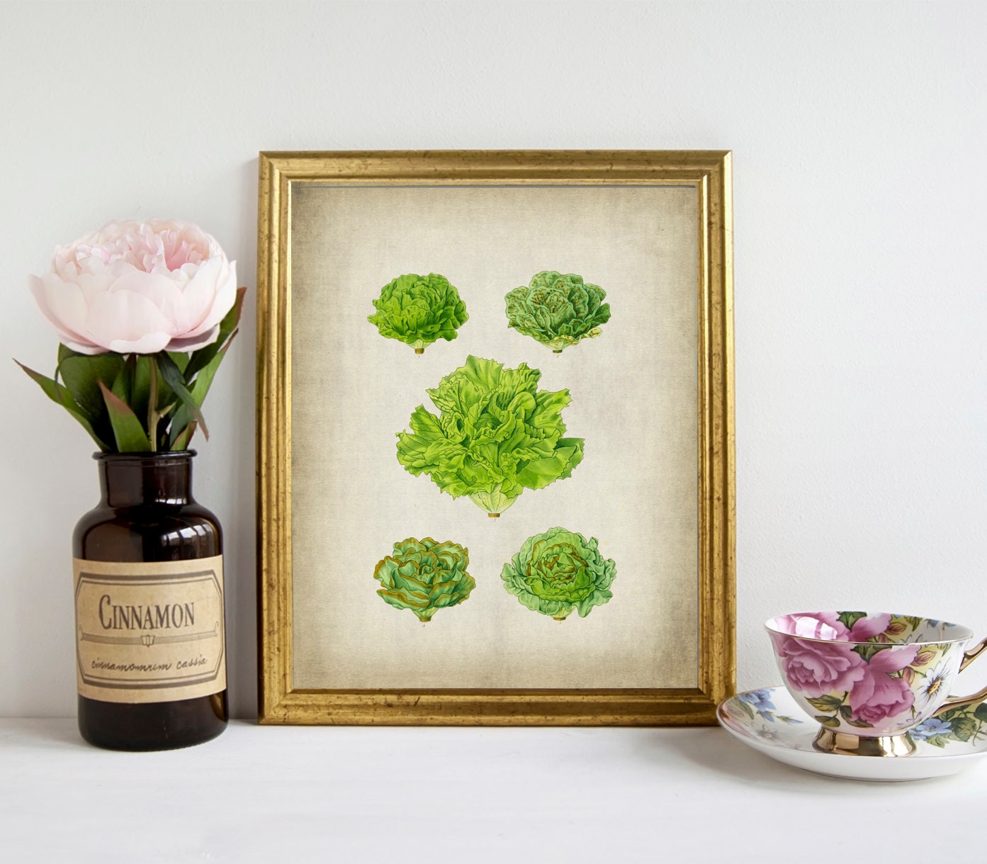 Lettuce Print PRINTABLE Lettuce Print Vegetables | Etsy