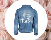 Denim Jean Jacket Custom Jean Jacket Bride Jean Jacket Mrs. Denim Jacket Distressed Denim Jacket