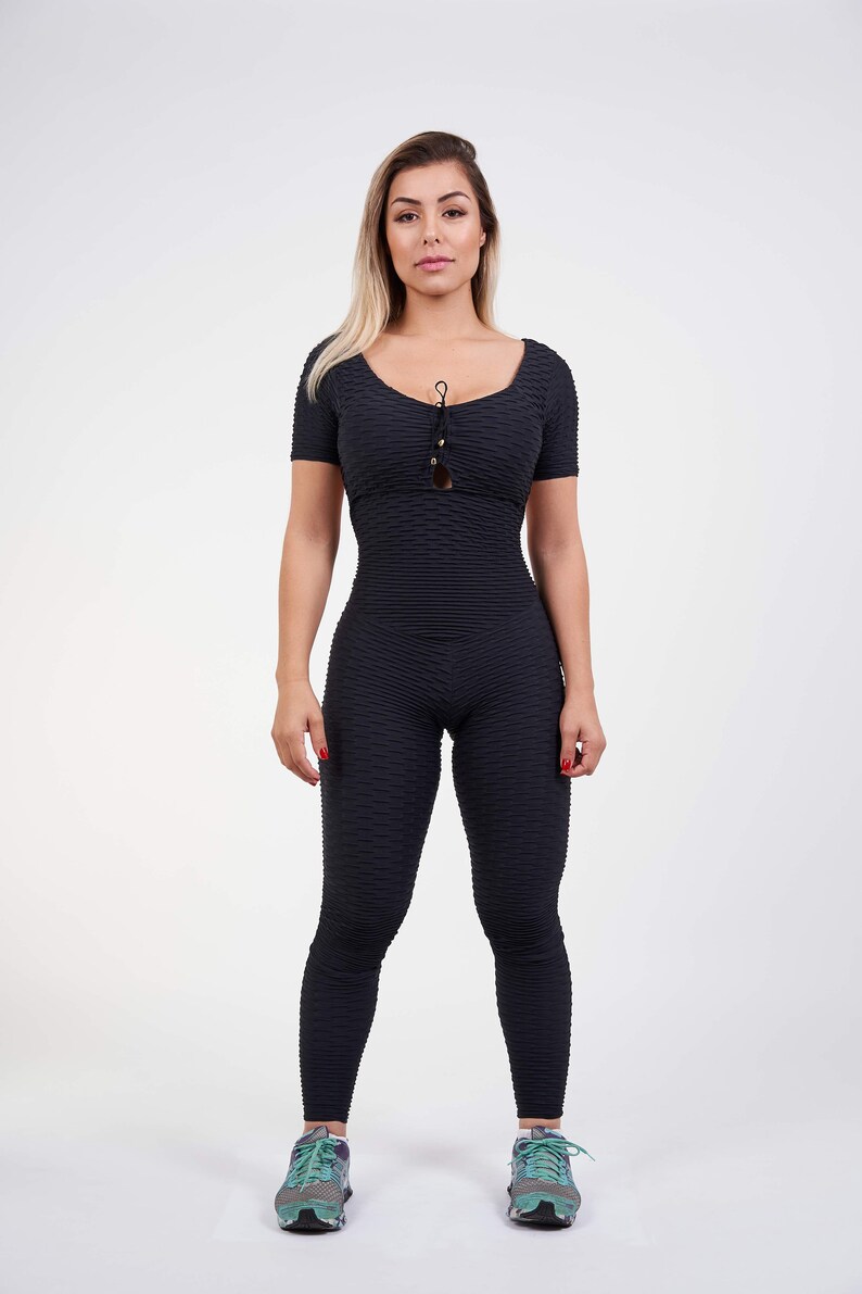 Dayse Black Bodysuit Catsuit Jumpsuit Brazilian Workout Etsy