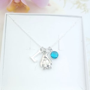 Penguin necklace, bird necklace, personalized gift, penguin gift, animal necklace, penguin jewelry, daughter gift from mom, penguin lover