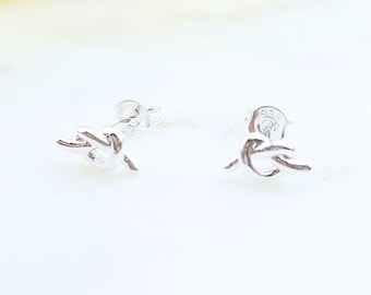 Tiny knot stud earrings, sterling silver stud earrings celtic knot, mother and daughter gift, friendship gift, small knot studs, best friend