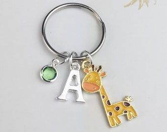 Retro Giraffe Metal Keychain Key Ring Accessories Bag Pendant Gift Present 