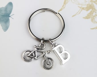 Monogram Bike Keychain, Personalised Initial, Cycling Gift