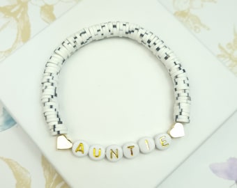 Auntie bracelet, new aunt gift, baby announcement, aunt bracelet, auntie birthday gifts, best auntie gift from niece, custom name bracelet